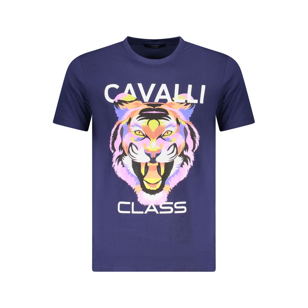 

Синяя хлопковая мужская футболка Cavalli Class