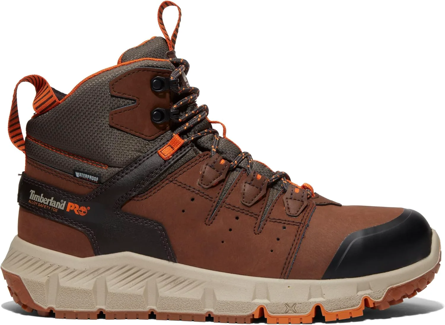 Timberland PRO Tempe, мужские, серые, с алюминиевым носком, EH, водонепроницаемые, противоскользящие, рабочие ботинки высотой 6 дюймов, коричневый — фото 3