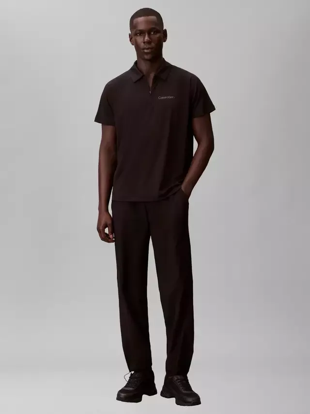 Футболка из высококачественного сетчатого трикотажа, черная Calvin Klein