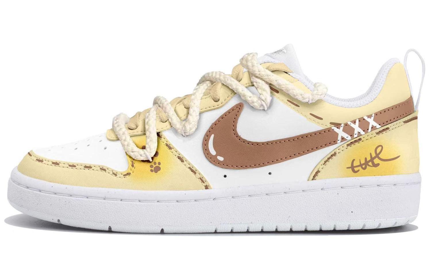 

Nike Court Borough низкие скейтборд кроссовки белый желтый коричневый детские