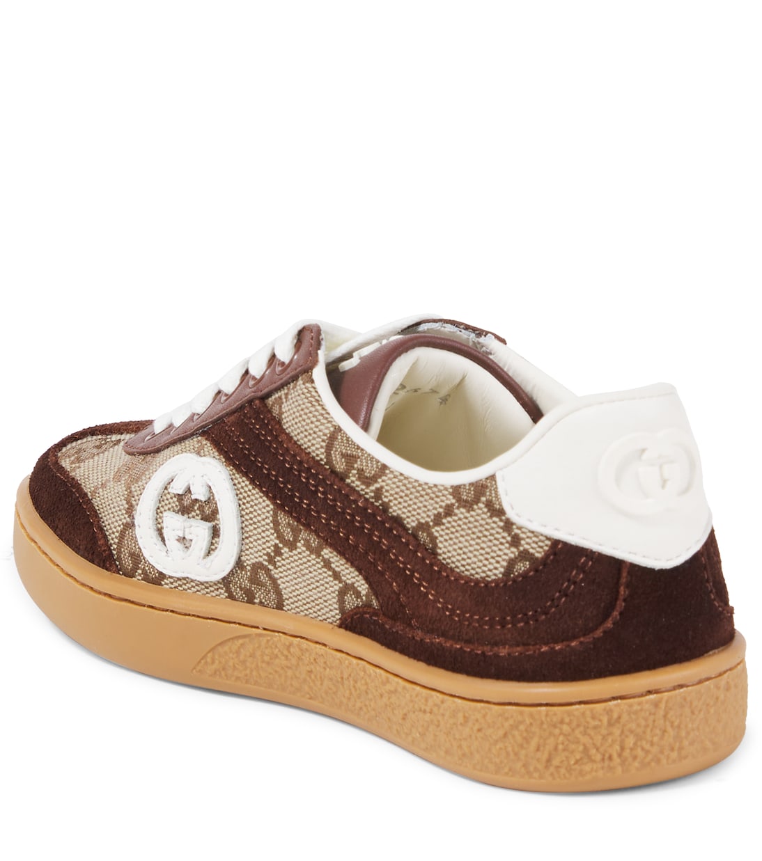 Кроссовки Interlocking G с отделкой из замши Gucci Kids, FA.BR/B-E/FB/FB/OW/O — фото 3
