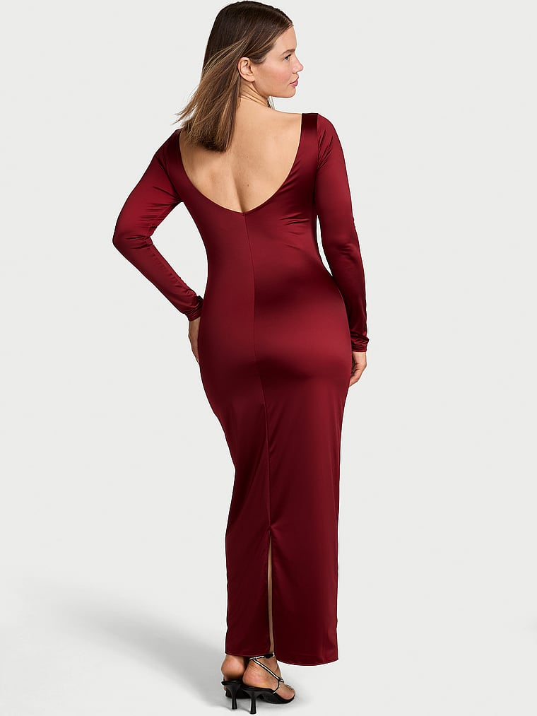 Платье макси Sosleek с длинными рукавами и вырезом на спине Victoria'S Secret, sangria red — фото 2