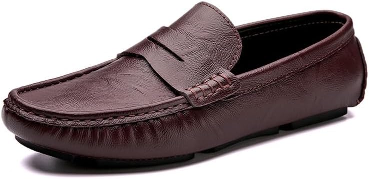 

Мужские мягкие кожаные повседневные лоферы-слипоны для ходьбы, вождения и прогулок Vandimor, коричневый