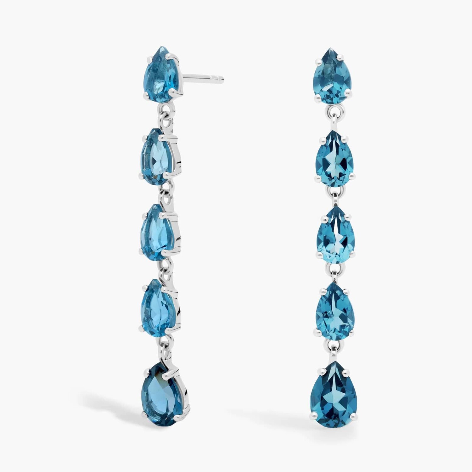 

Серьги-подвески London Blue Topaz в форме груши из стерлингового серебра Blue Nile