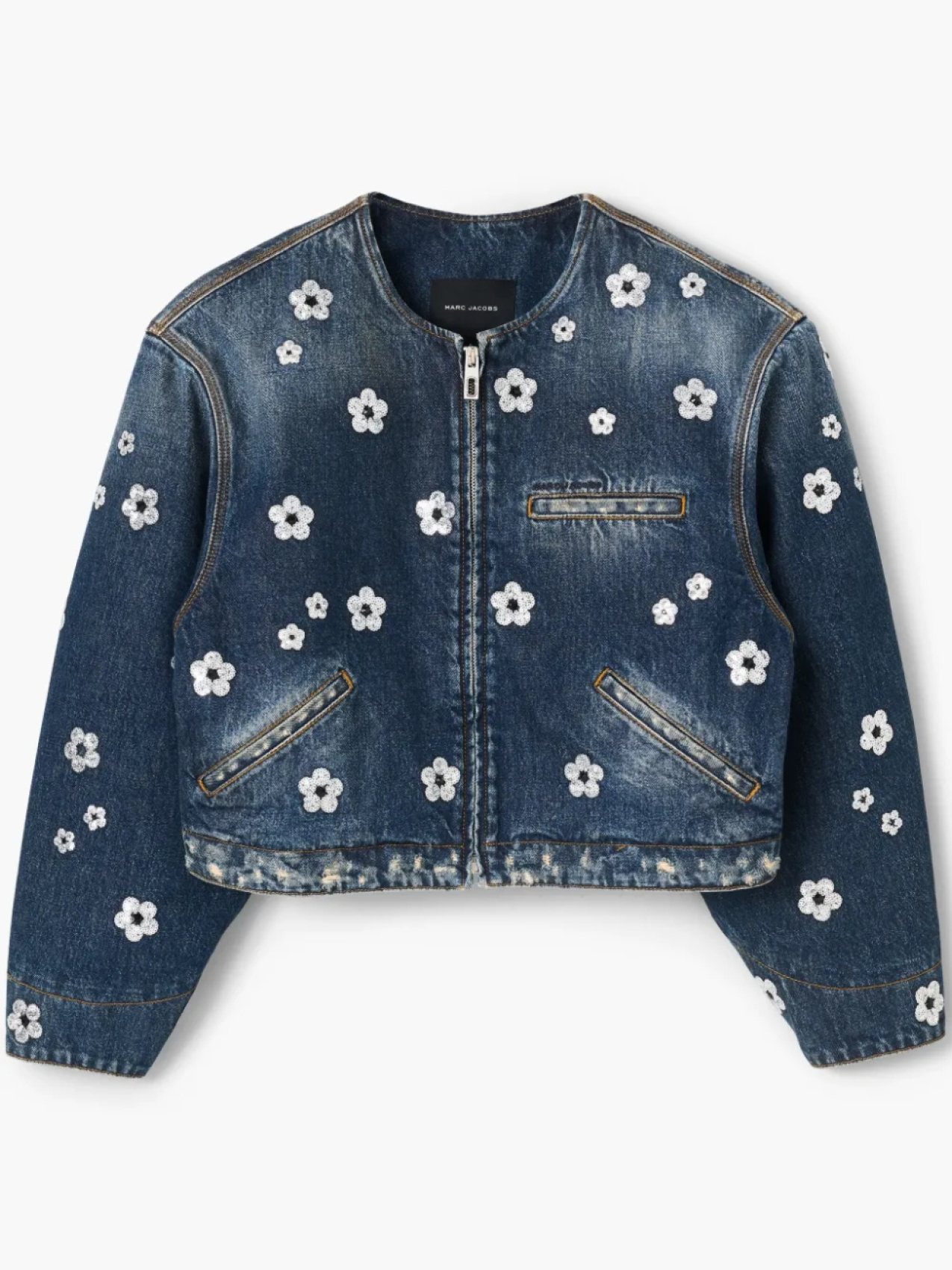 

Marc Jacobs укороченная куртка The Sequin Daisy, синий