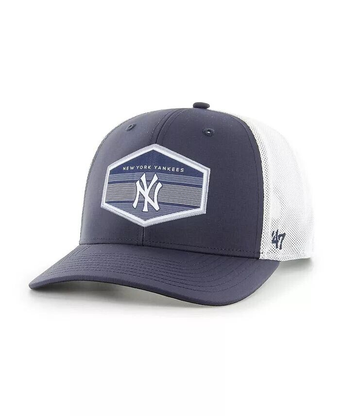 

Мужская темно-синяя белая кепка New York Yankees Burgess Trucker Snapback '47 Brand