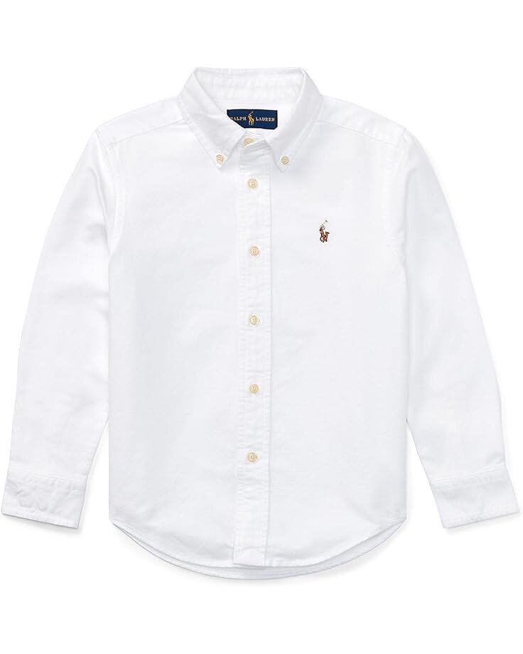 

Рубашка Polo Ralph Lauren Kids Cotton Oxford Sport Shirt, белый