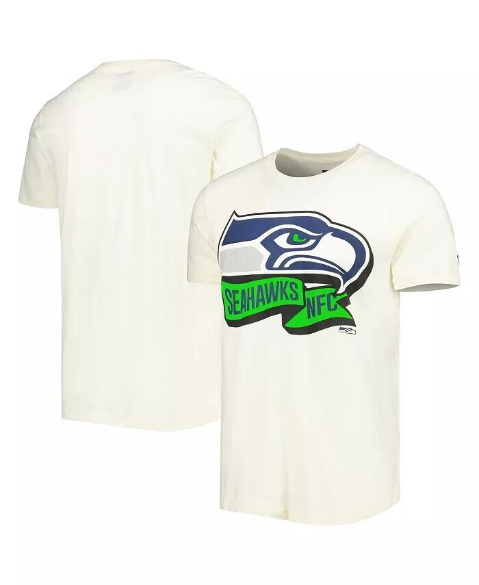 

Мужская кремовая футболка Seattle Seahawks Sideline Chrome Chrome New Era
