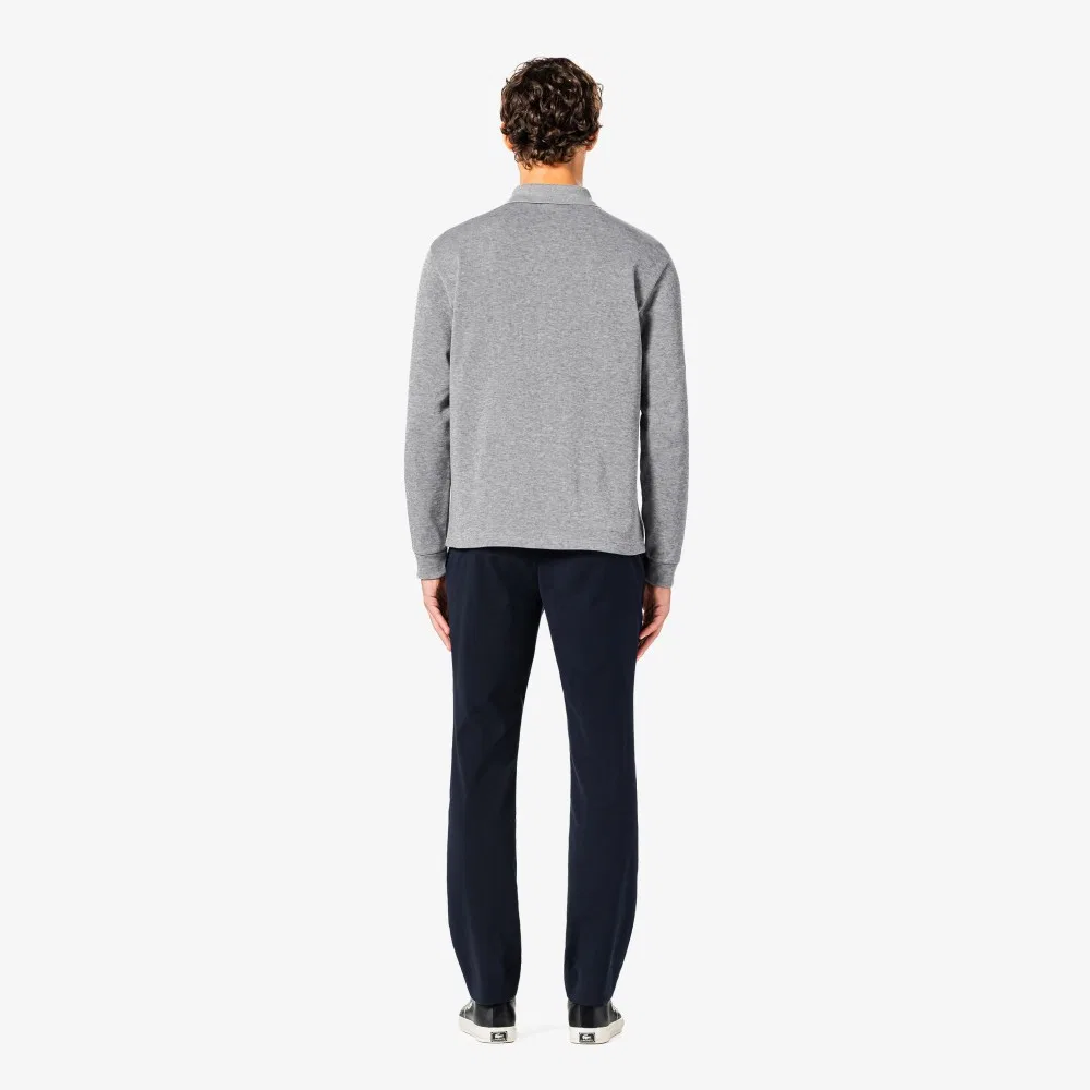 Мужские хлопковые брюки Lacoste High-Density Stretch, тёмно-синие — фото 3