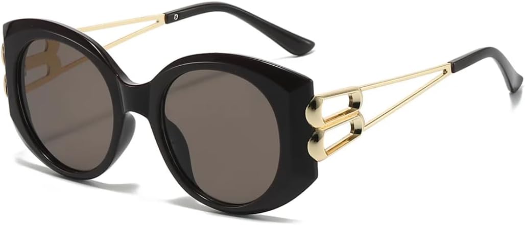 

Ретро-солнцезащитные очки овальной формы для женщин, роскошная оправа с двойной перемычкой, модные солнцезащитные очки для мужчин с защитой от УФ-излучения UV400 VVTWSSW, Tea