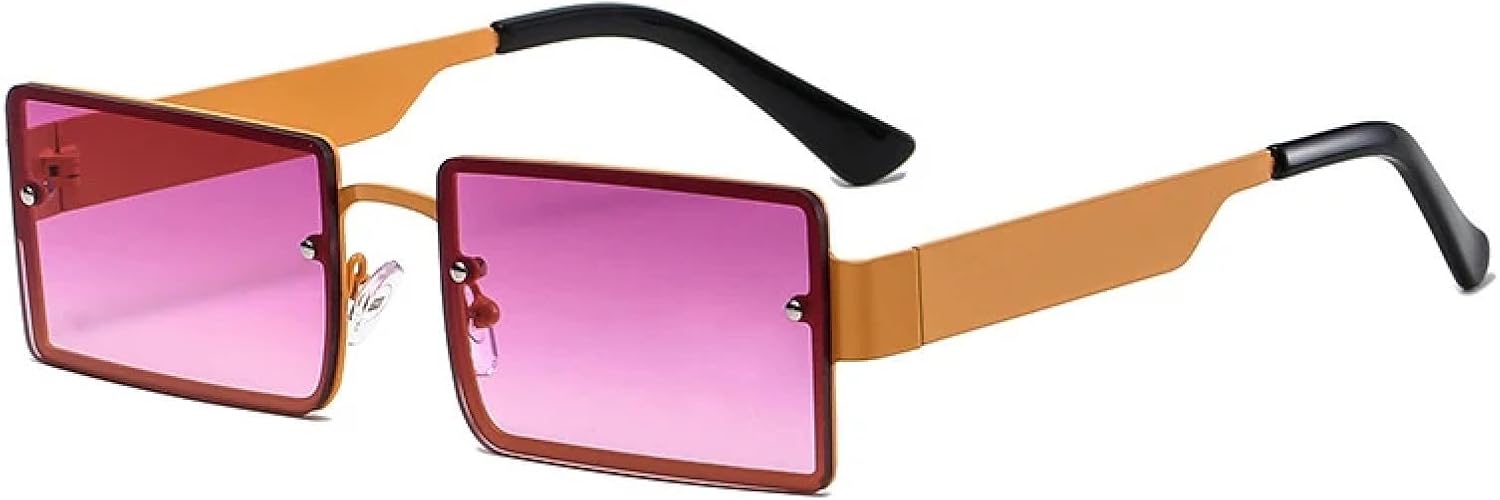 

Модные роскошные металлические солнцезащитные очки для женщин и мужчин, для активного отдыха, путешествий, вождения, защиты от УФ-излучения UV400 TKKTLLT, Orange Purple