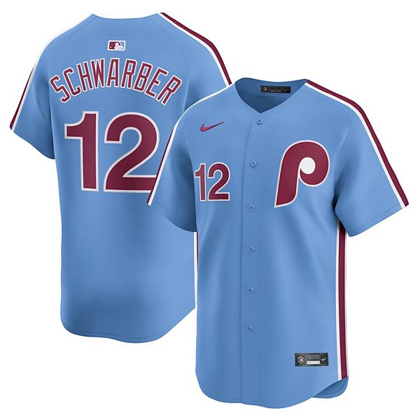 Мужская футболка Philadelphia Phillies Kyle Schwarber светло-голубая Nike — фото 2