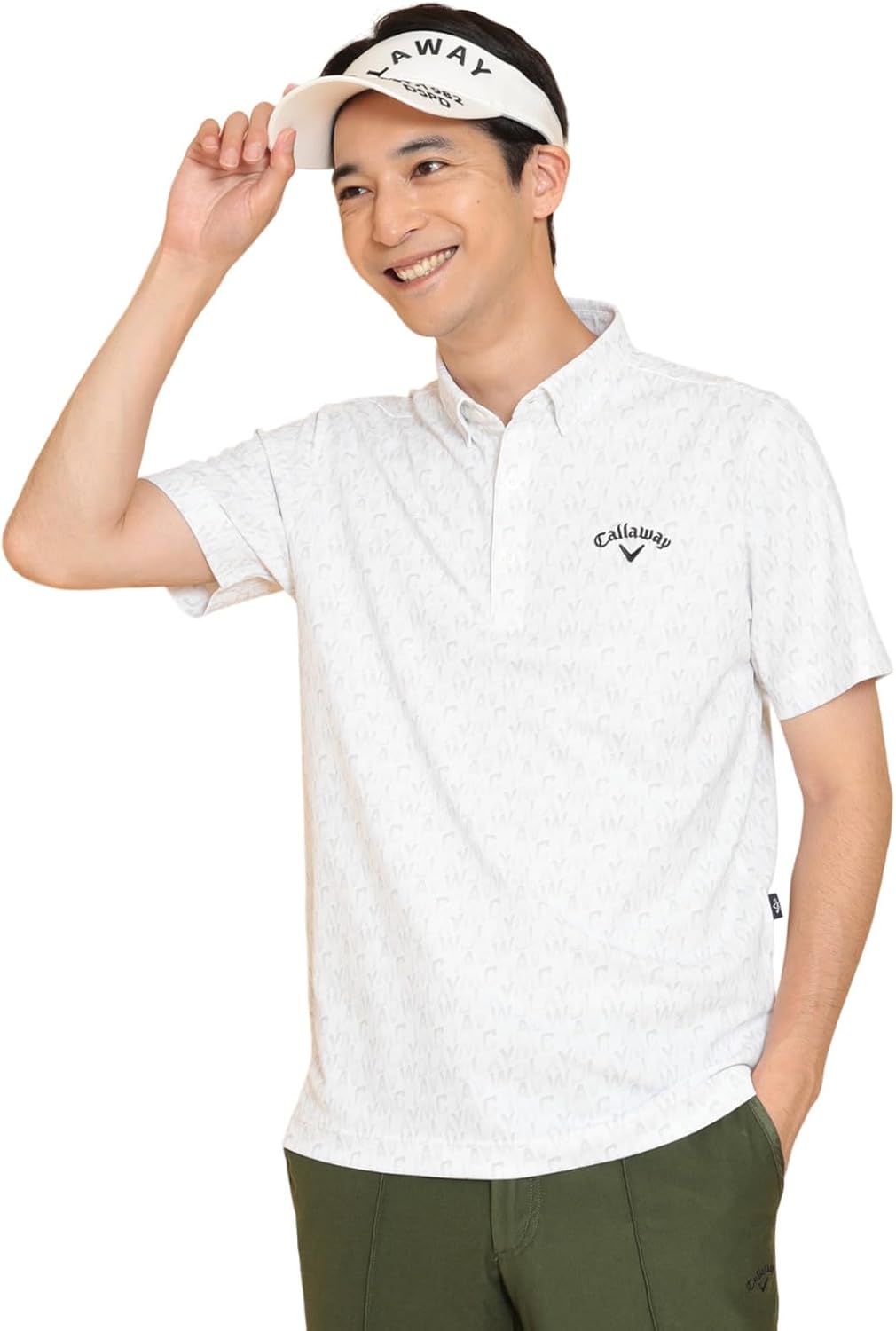 

Мужская поло-рубашка Callaway C24234105 с коротким рукавом (с логотипом, впитывающая влагу и быстросохнущая), для игры в гольф, белый