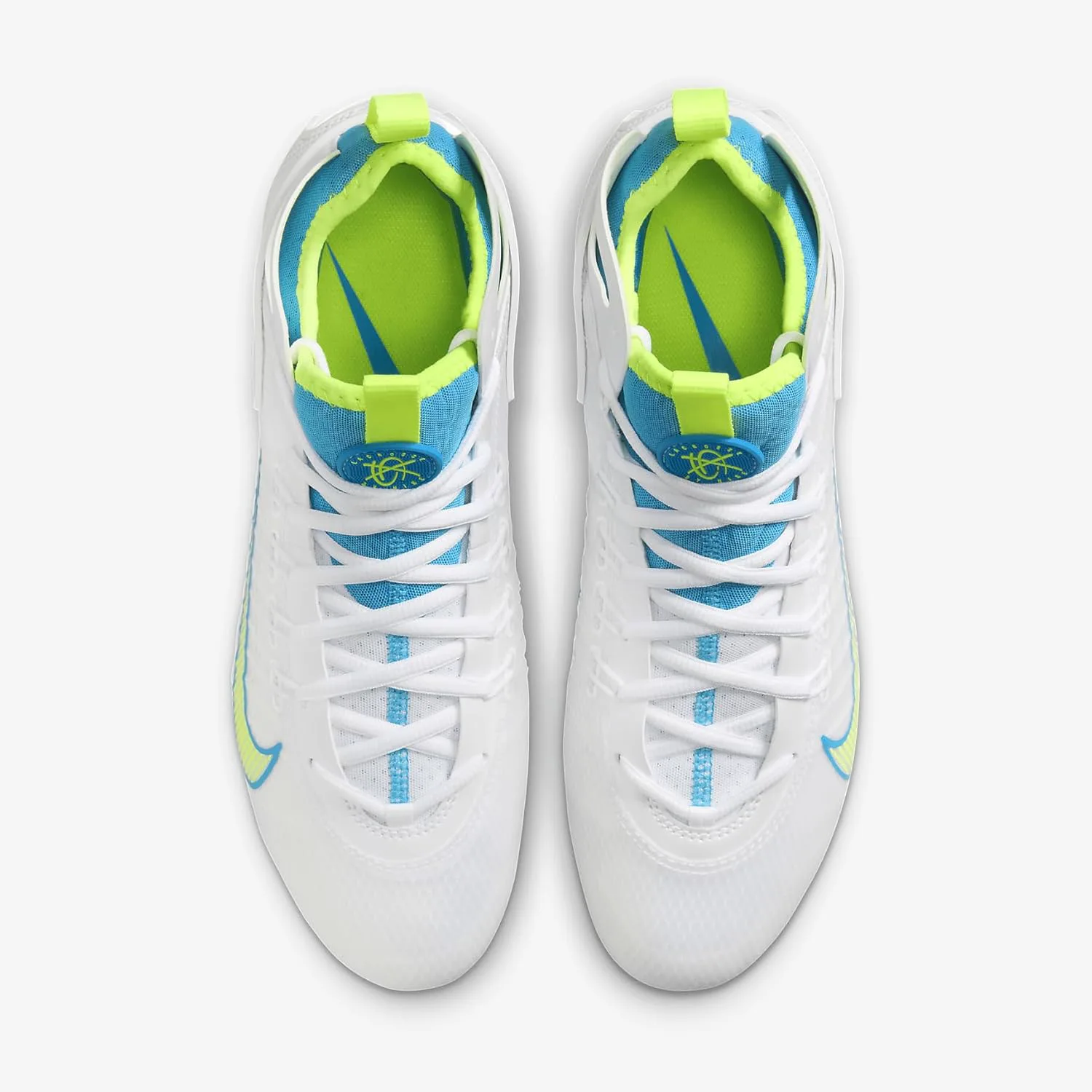 Лакроссовые бутсы Nike Huarache 9 Elite Mid, белый/ярко-синий — фото 4