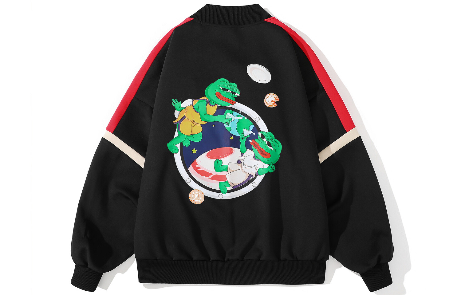 

Бейсбольная куртка унисекс Pepe the Frog, Черный