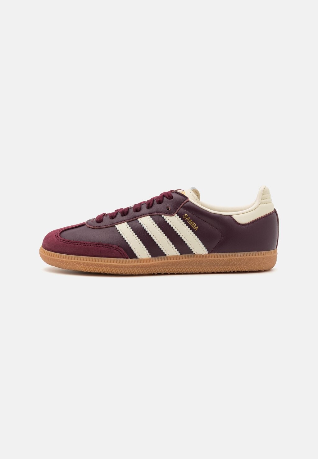 Полукеды Samba adidas Originals, цвет maroon/cream white/gold metallic