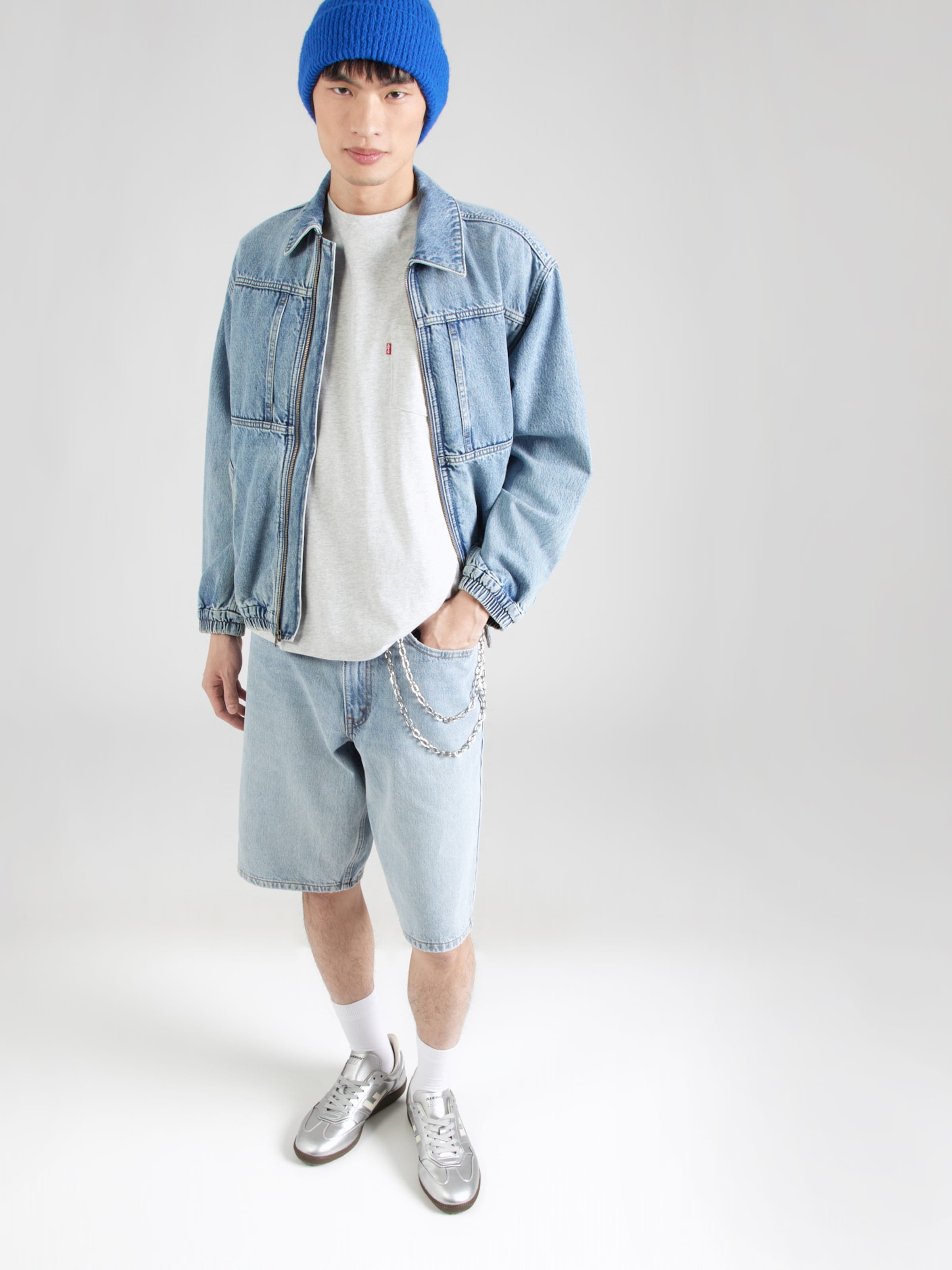 LEVI'S  Футболка 'Half-Sleeve Pocket Tee' в крапчатом сером цвете — фото 4
