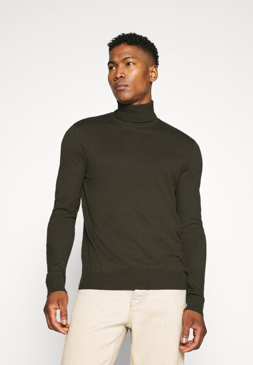 Свитер JJEEMIL ROLL NECK Jack & Jones, оливковый ночной меланж