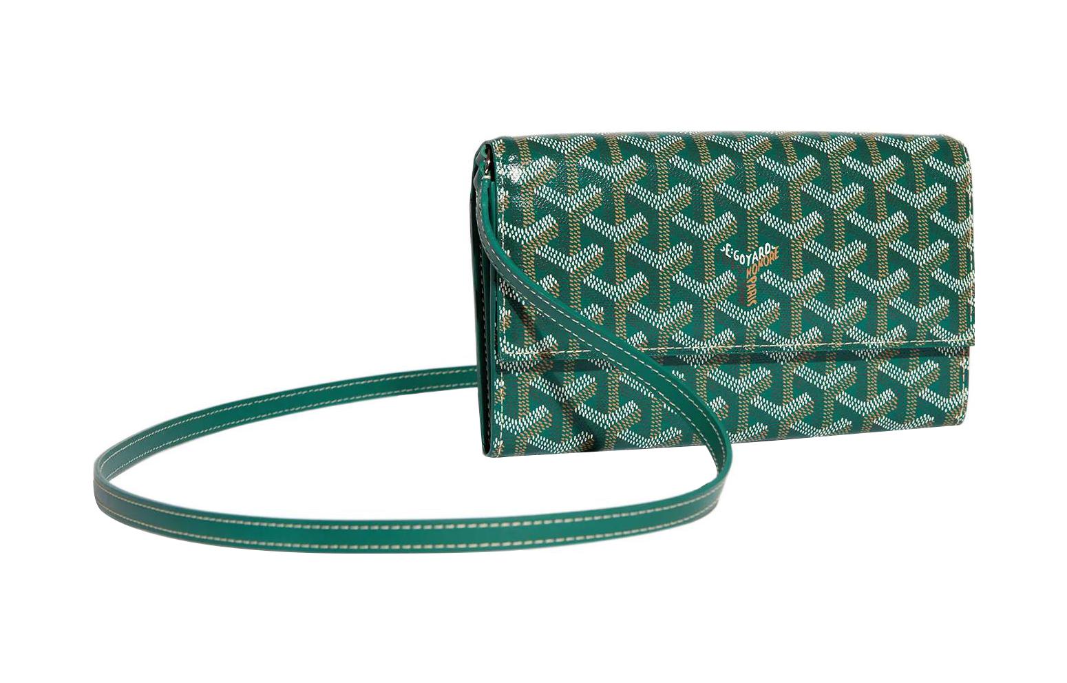 

GOYARD Сумка через плечо из ткани Varenne с кожей, женская, зеленая