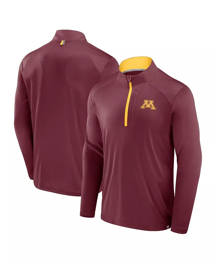 

Мужская бордовая толстовка Minnesota Golden Gophers Fundamental Defender с молнией на четверть Fanatics