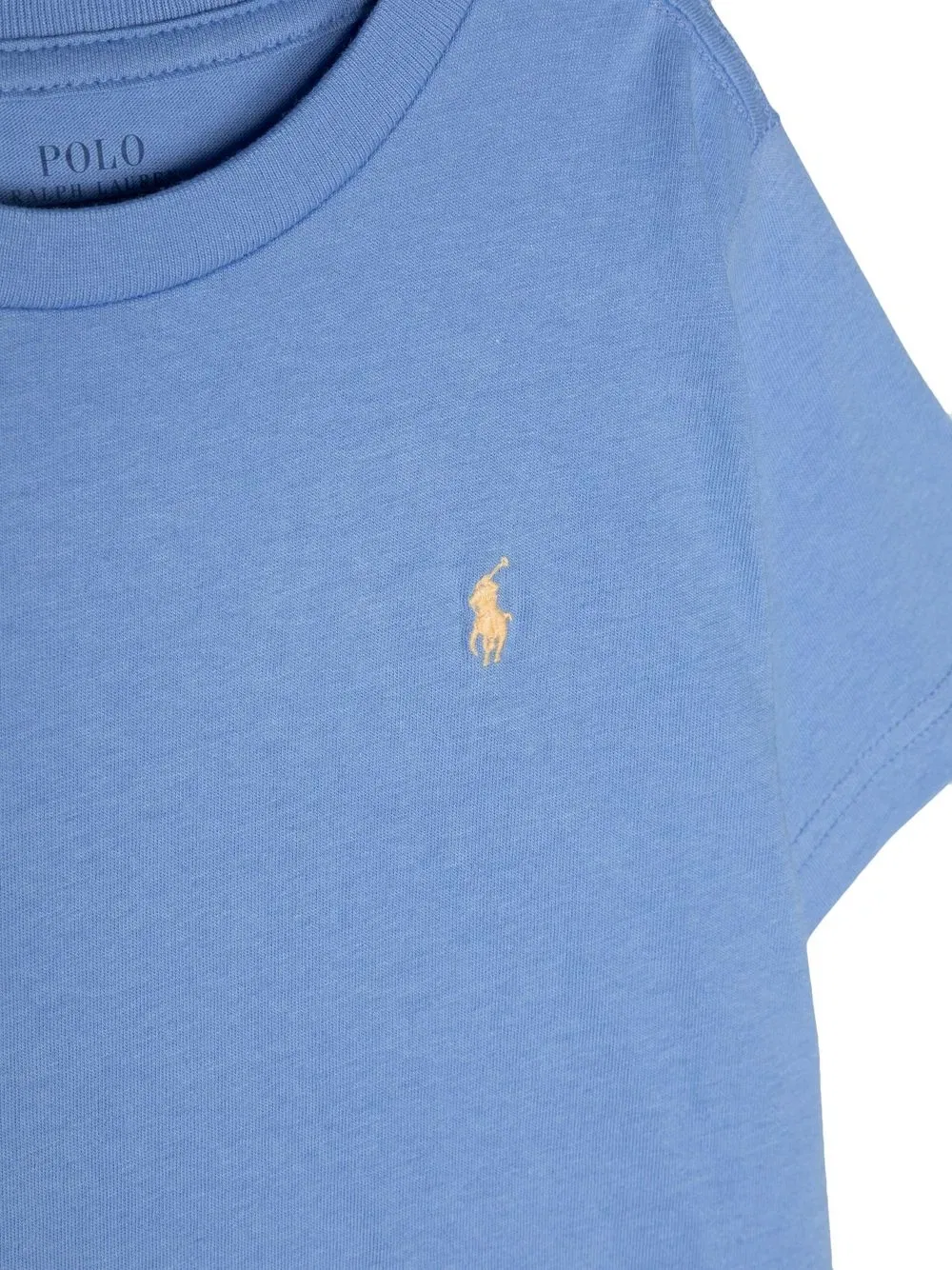 Футболка с круглым вырезом и вышитым логотипом Polo Ralph Lauren Kids, синий — фото 3