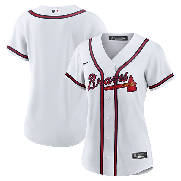 

Женская белая реплика домашней футболки Atlanta Braves Nike, Белый, Женская белая реплика домашней футболки Atlanta Braves Nike