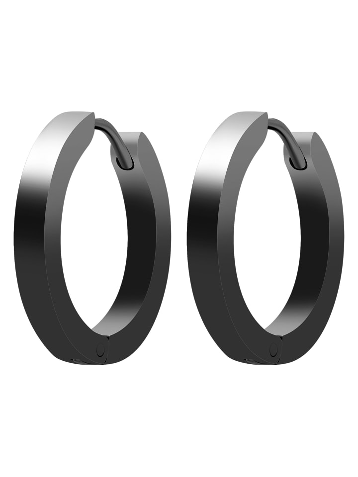 

Adeliás Женские серьги - серьги-кольца из нержавеющей стали черного цвета