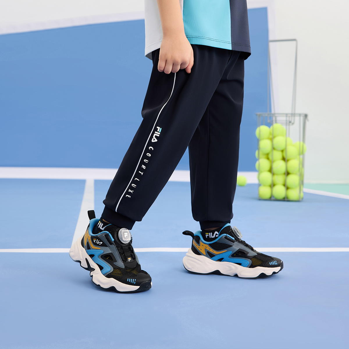 FILA KIDS Детские вязаные спортивные штаны для детей 3-7 лет royal blue — фото 4