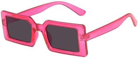 

2026 Модные прямоугольные солнцезащитные очки флуоресцентного зеленого цвета для женщин с прозрачными линзами, винтажные мужские солнцезащитные очки UV400 MTZJH, Rose Pink Gray