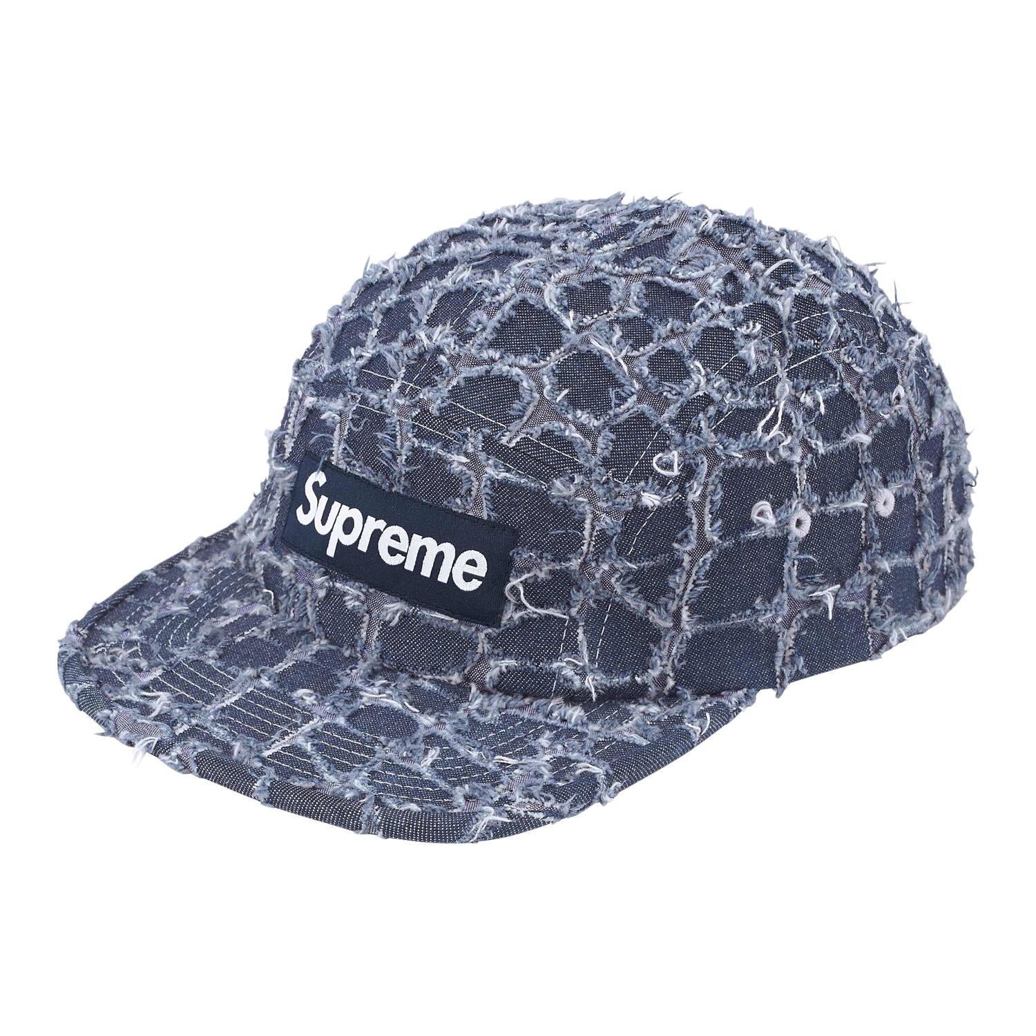 

Supreme Потрёпанная крокодиловая джинсовая кепка кемп, Indigo