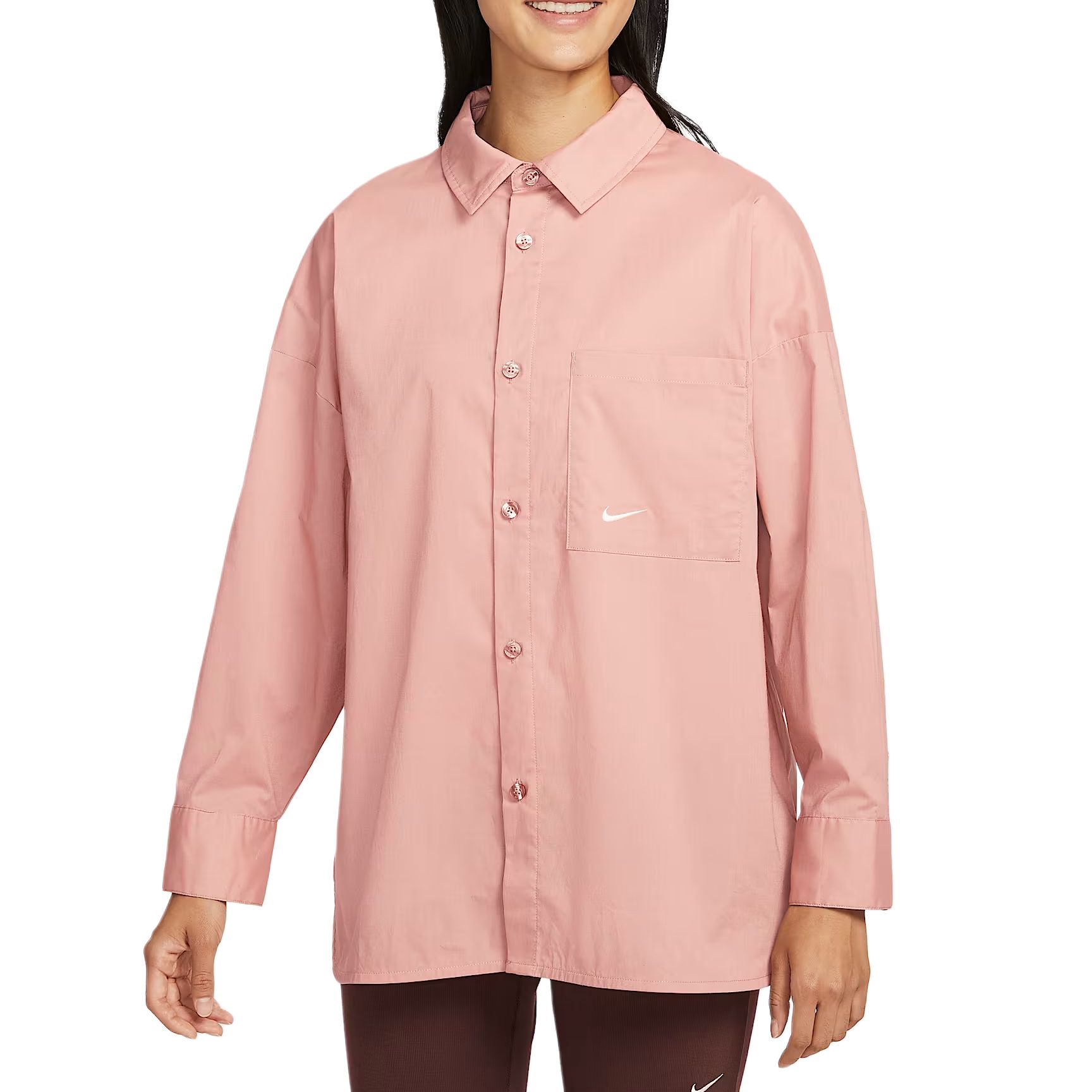 

Женская рубашка из поплина chill Nike, розовый/белый