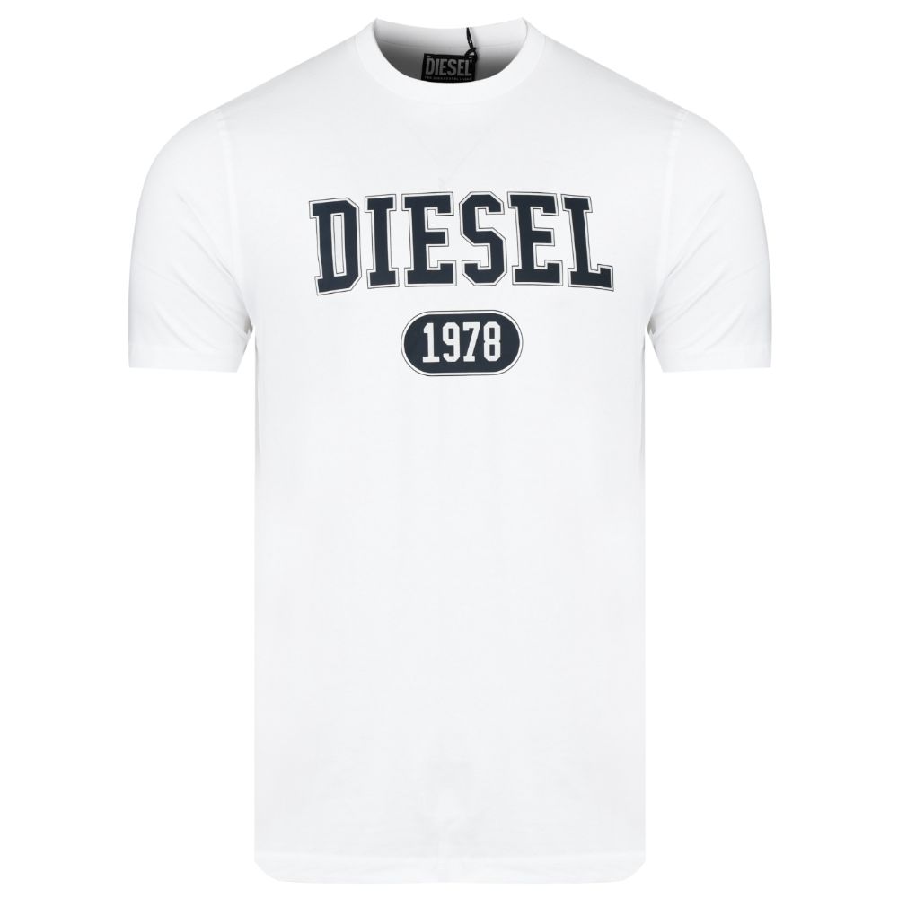 

Белая хлопковая футболка Diesel, белый