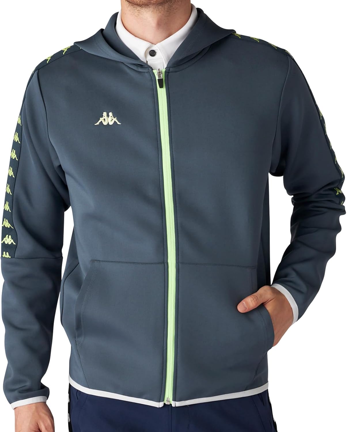 

Мужская толстовка Kappa 634402, легкая, эластичная, на молнии по всей длине, зеленый