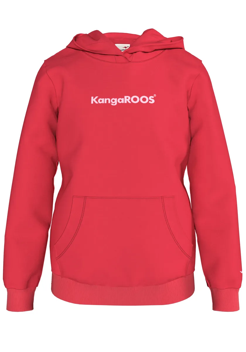 Толстовка KangaROOS с капюшоном и флоковым принтом, красный — фото 2