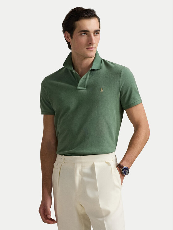 

Рубашка поло облегающего кроя 710536856465 Polo Ralph Lauren, зеленый