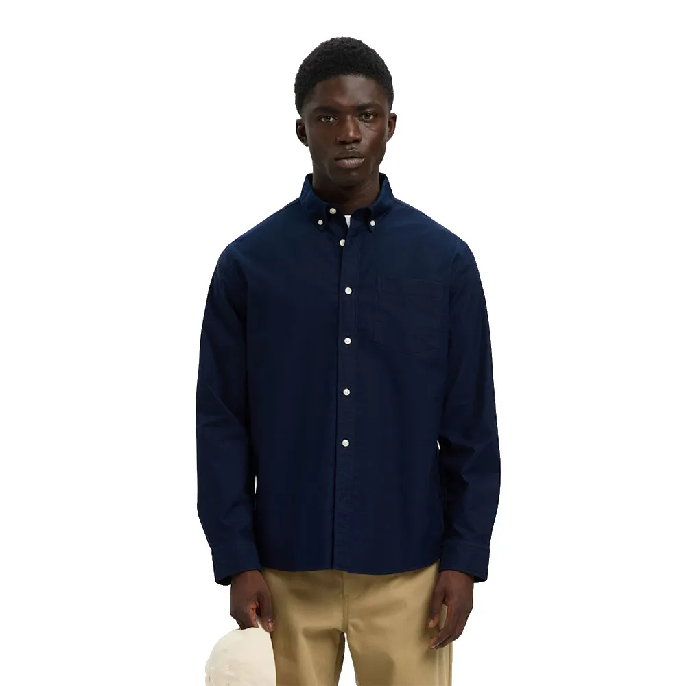 

Рубашка Selected Regrick Oxford Flex, синий
