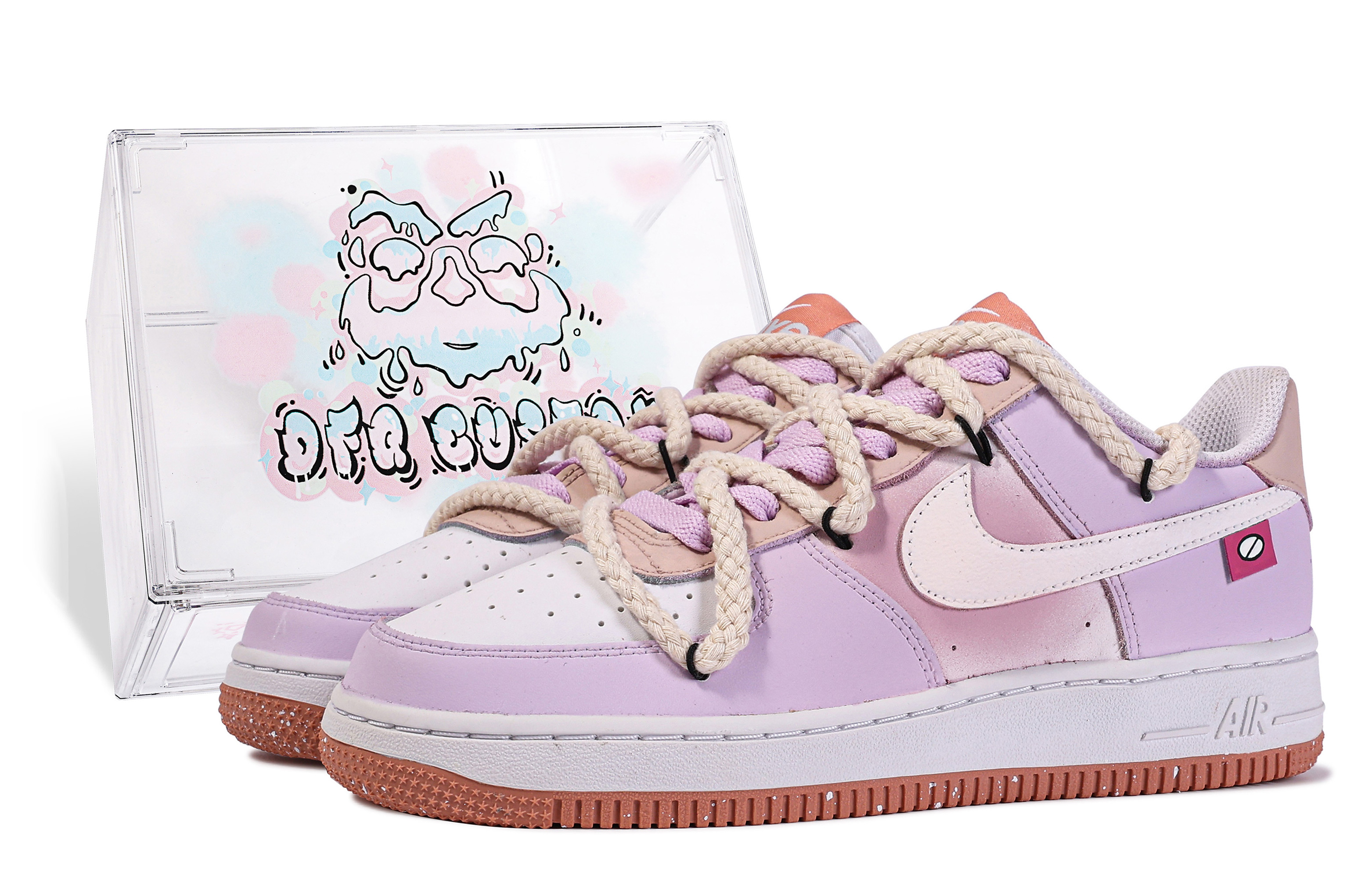 

Кроссовки Nike Air Force 1 Skateboard Shoes Women's Low-Top Pink/White, Розовый, Кроссовки Nike Air Force 1 Skateboard Shoes Women's Low-Top Pink/White