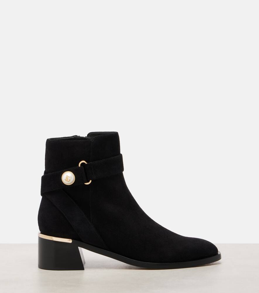 Низкие ботинки Noor 45 из замши Jimmy Choo, Black — фото 4
