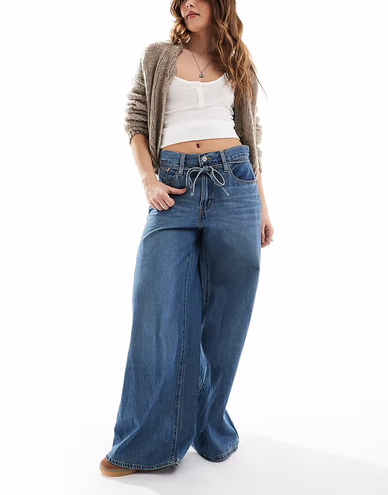 

Джинсы XL суперширокого кроя, средне-синего цвета Levi'S