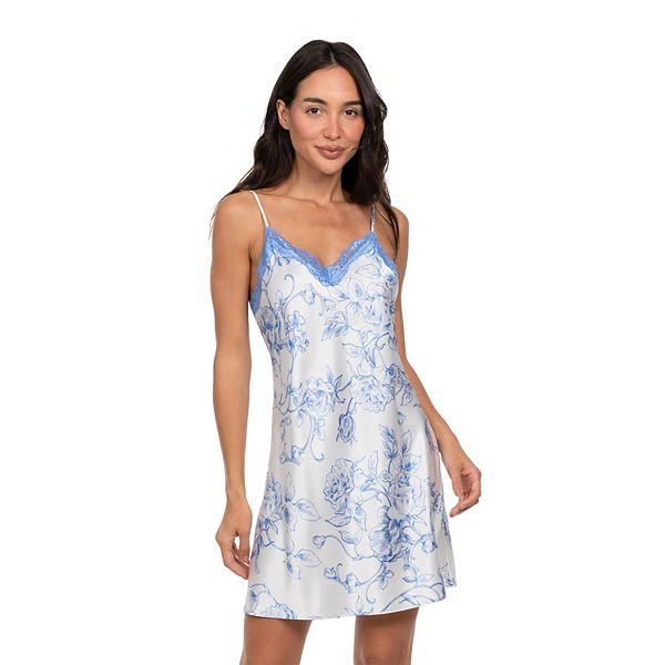 

Женская сорочка с принтом и кружевной отделкой Lilac+London