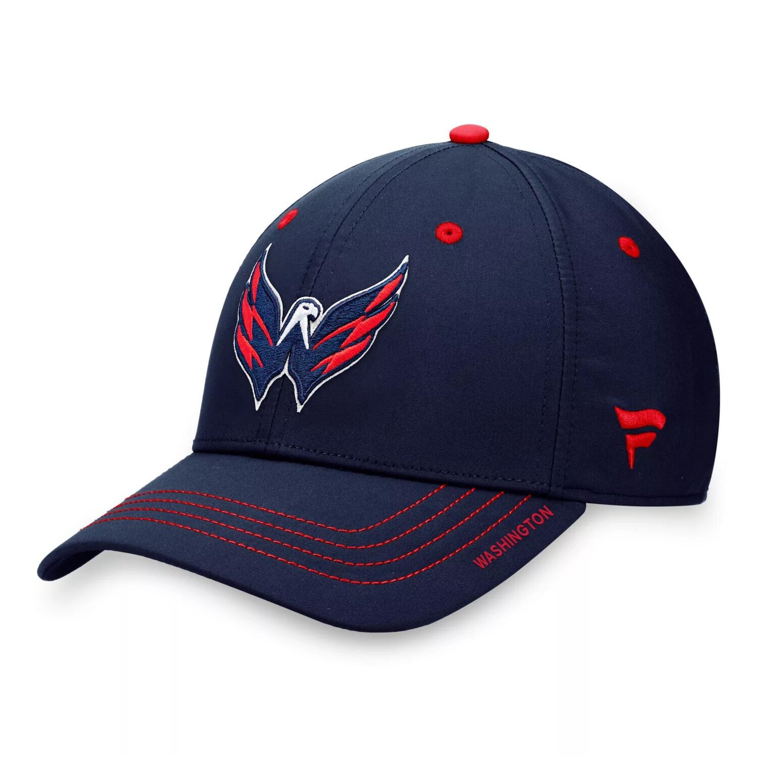 

Мужская шапка Fanatics темно-синего цвета с фирменным логотипом Washington Capitals Authentic Pro Rink Flex Hat