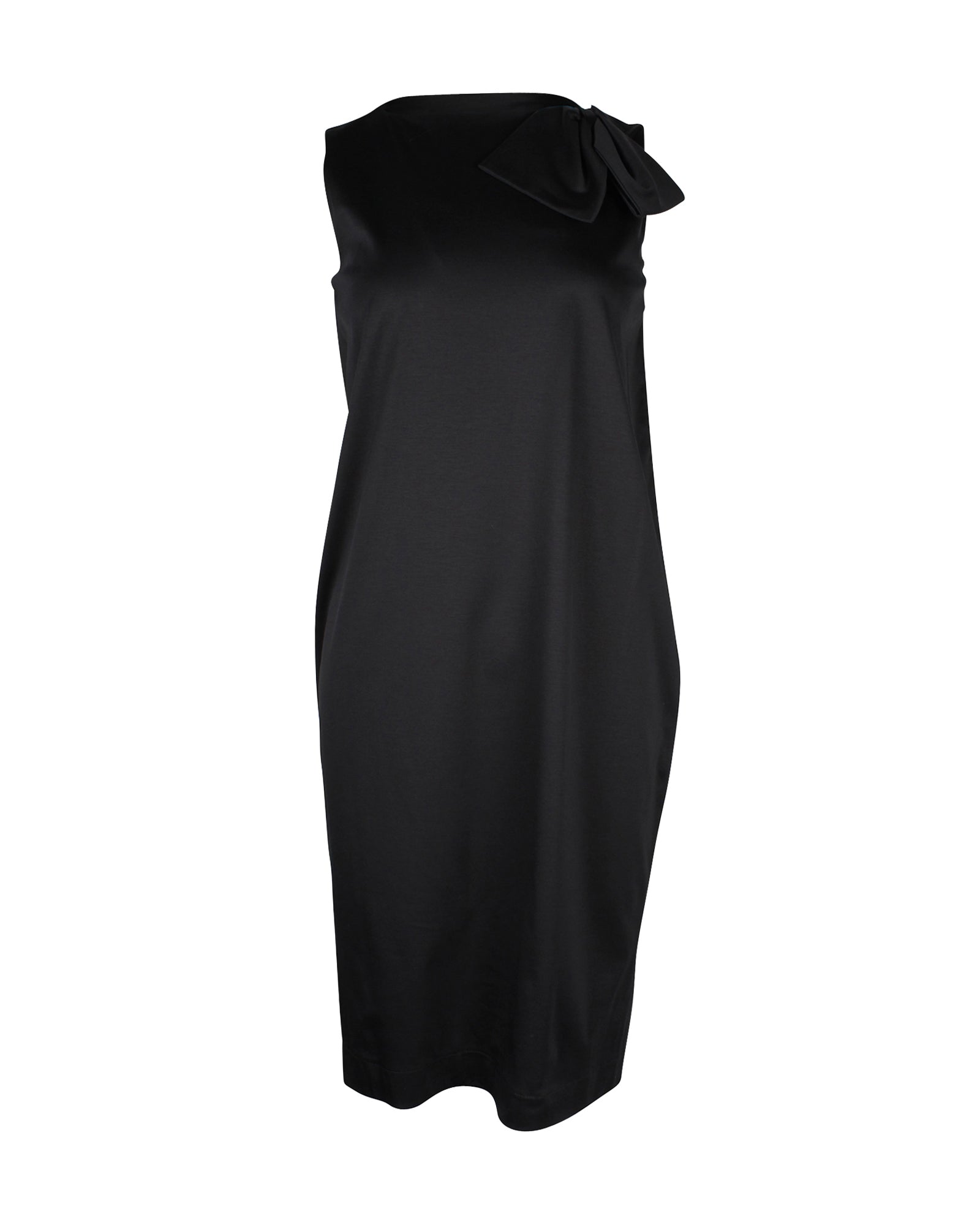 

Jil Sander Bow-Detailed Sleeveless Dress in Black Cotton