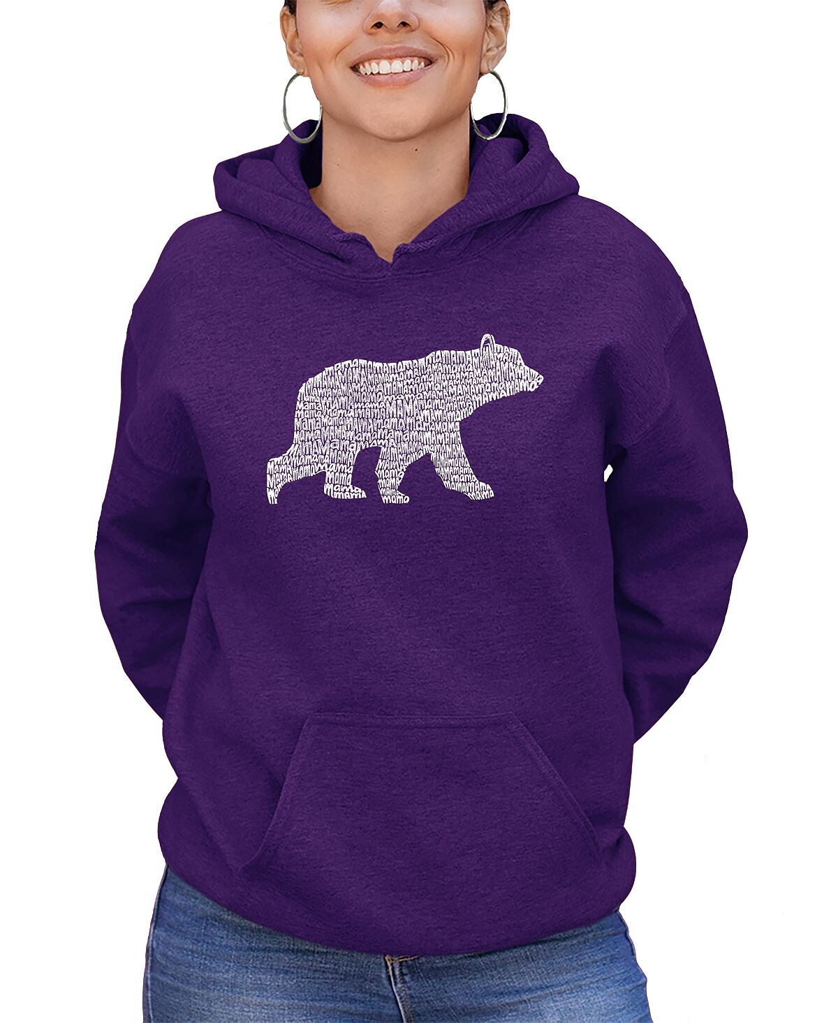 

Женский свитшот с капюшоном Word Art Mama Bear LA Pop Art