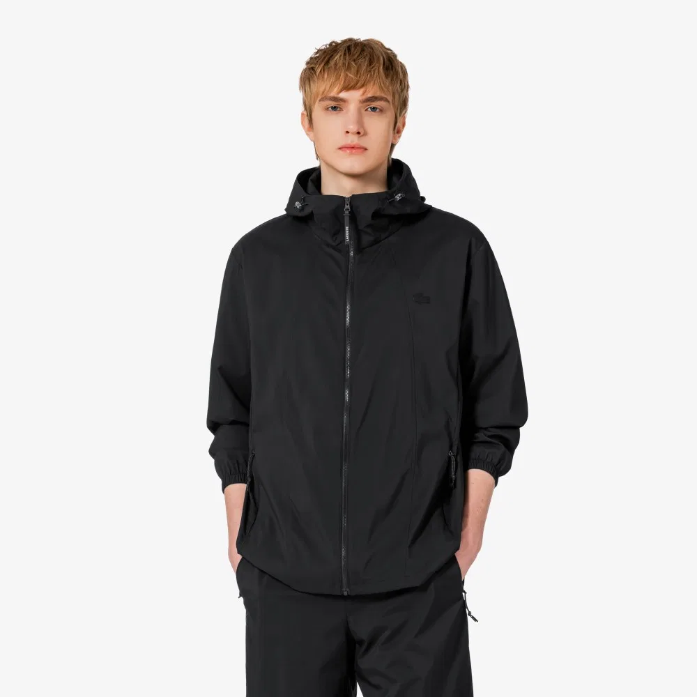 Мужская премиальная тренировочная куртка чёрного цвета от Lacoste — фото 2