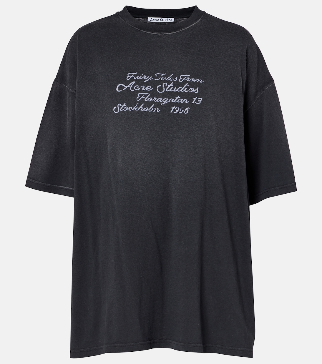 

Футболка из хлопкового джерси с логотипом Acne Studios, черный
