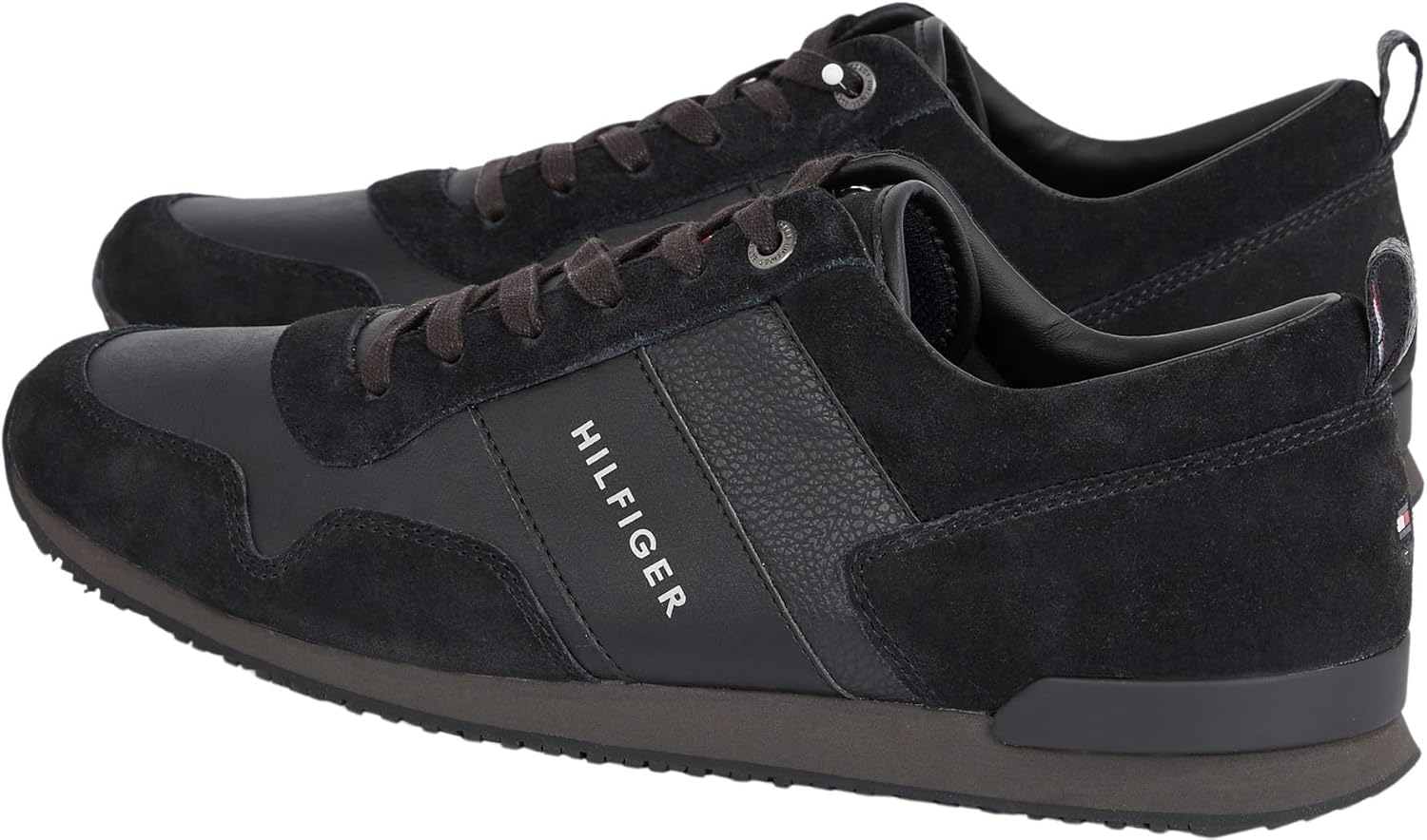Мужские кроссовки Tommy Hilfiger Iconic из кожи и замши, черный — фото 2