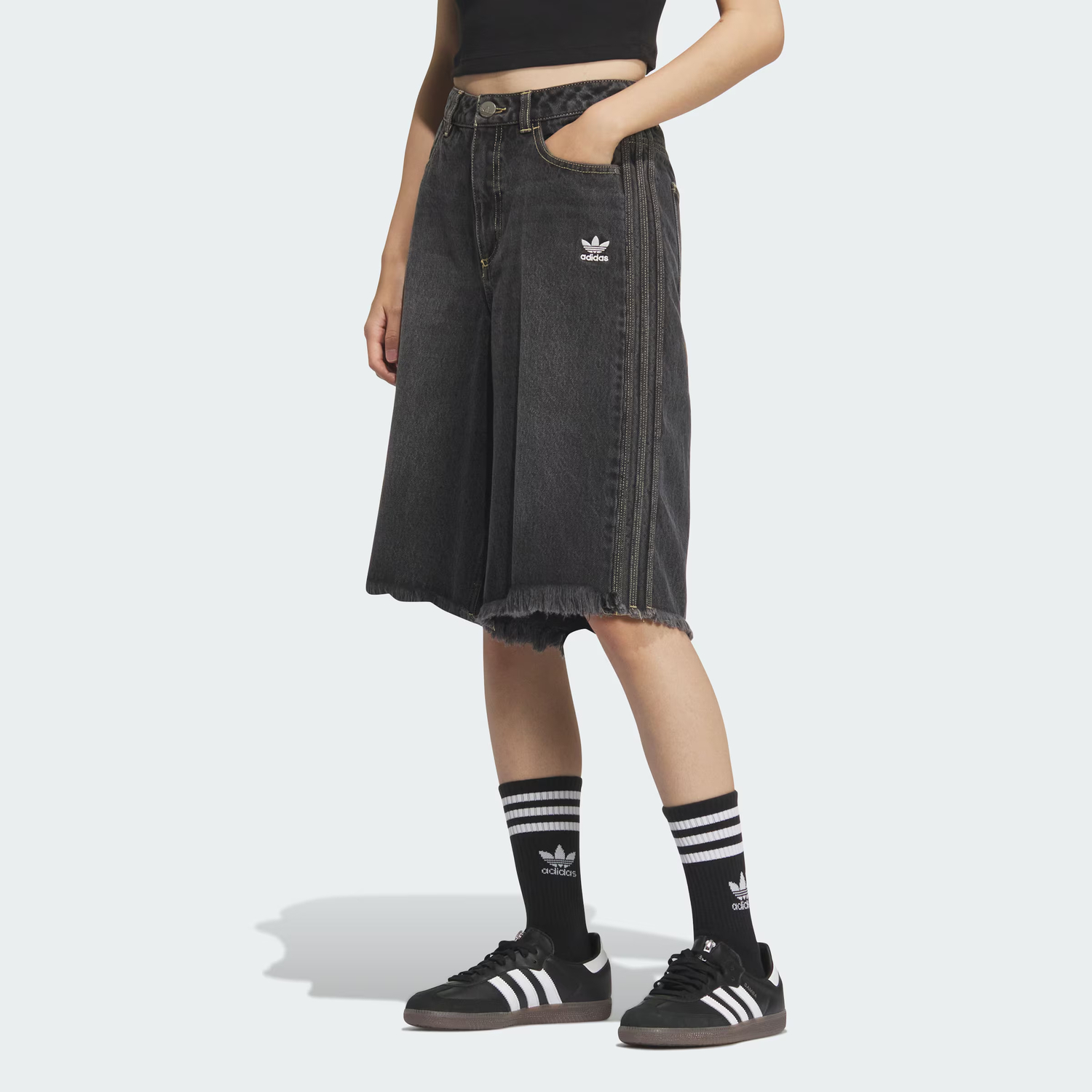SS25 джинсовые шорты Denim JORT Adidas Originals, серый — фото 2