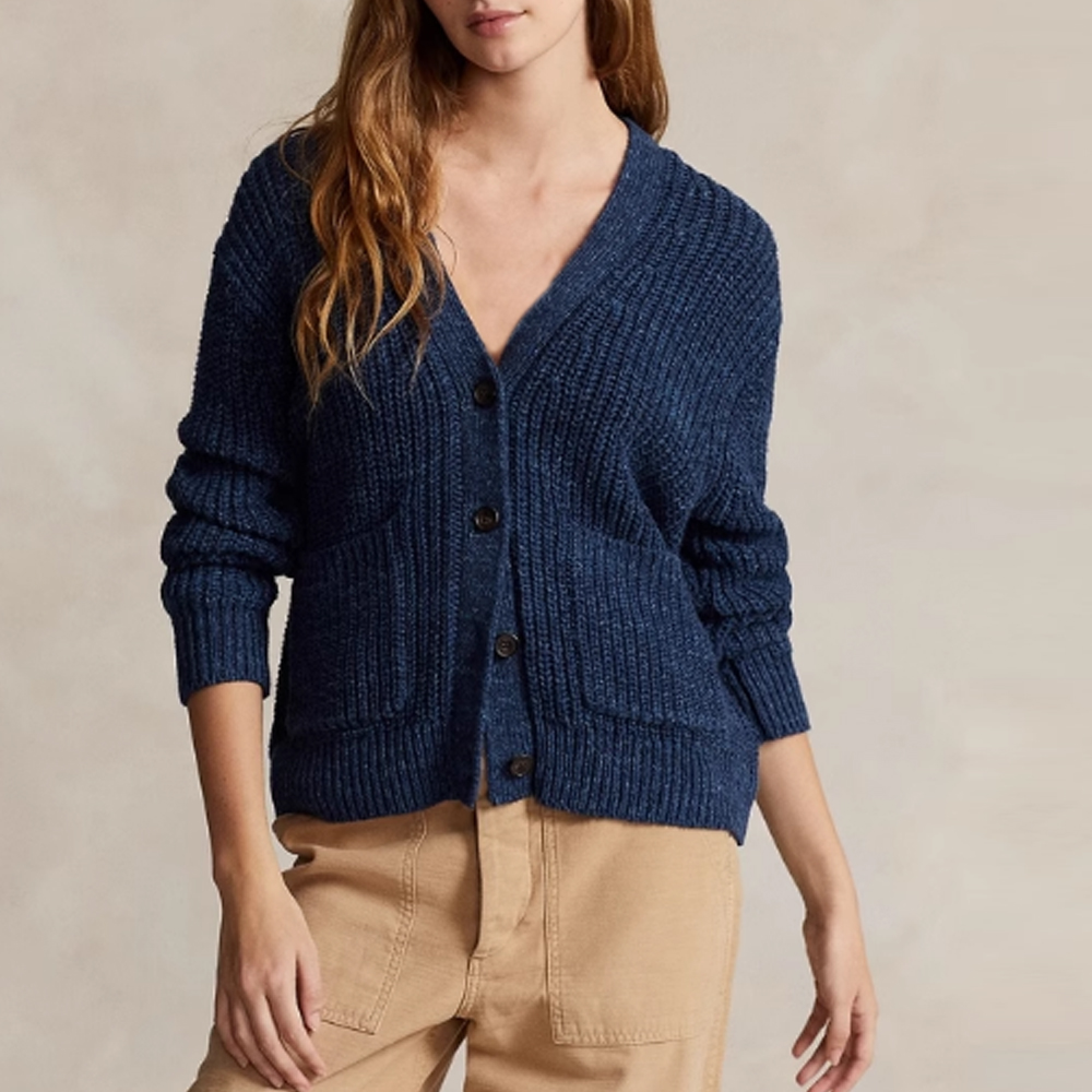 SS24 Вязаный свитер Women's Indigo Polo Ralph Lauren, синий — фото 4