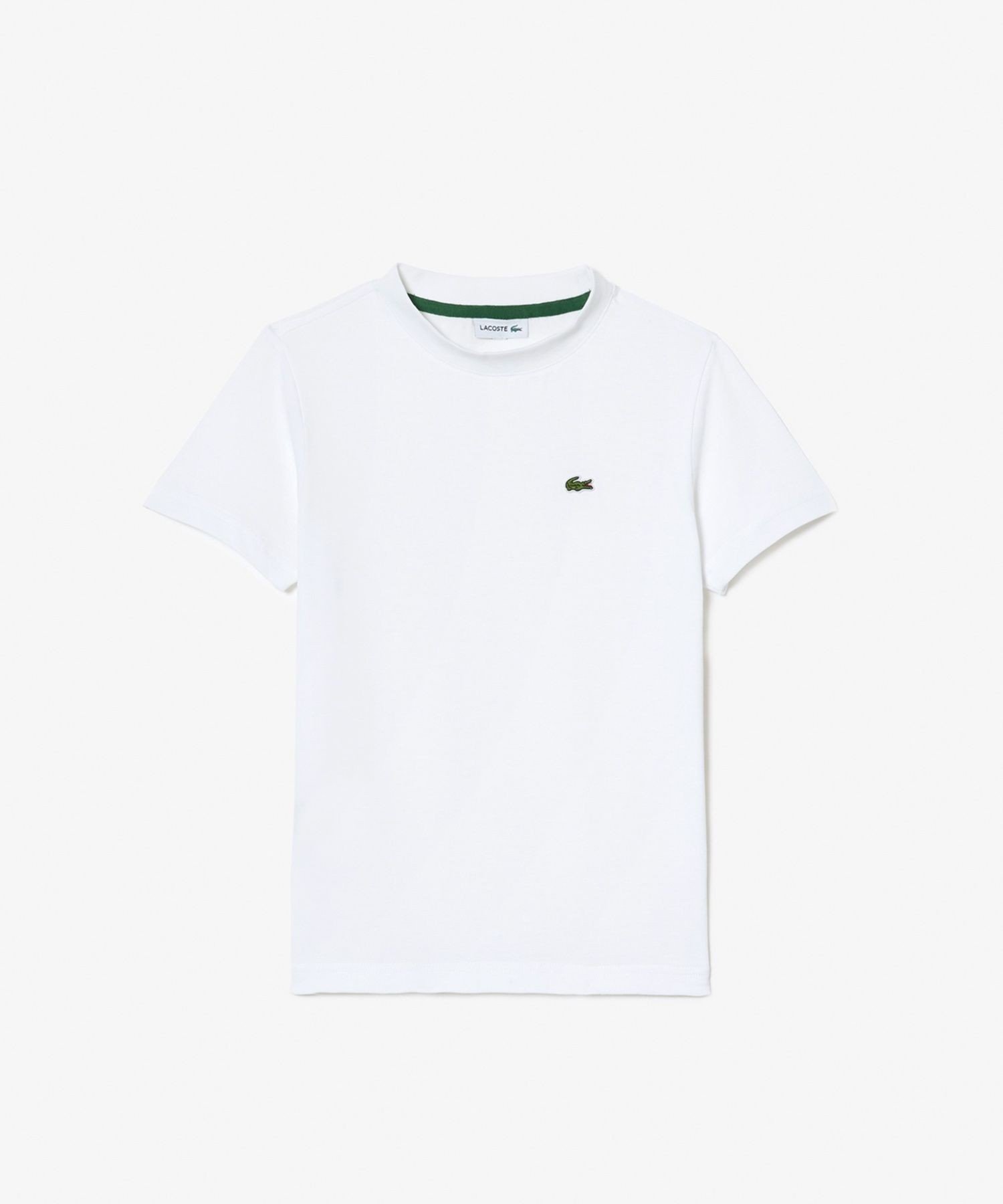 Детская базовая футболка с коротким рукавом и нашивкой в виде крокодила LACOSTE, White — фото 4