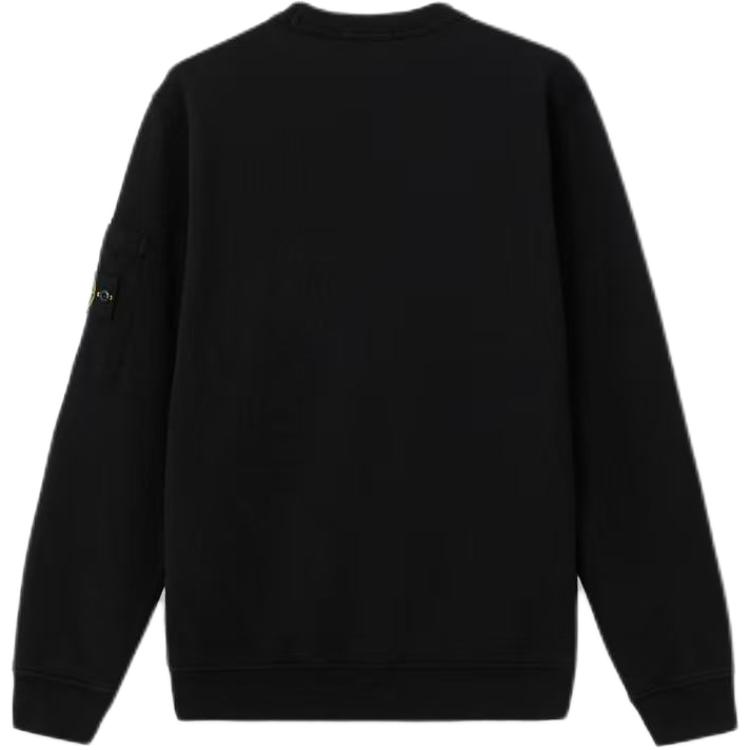 STONE ISLAND Свитшот мужской черный с круглым вырезом Moderate — фото 2